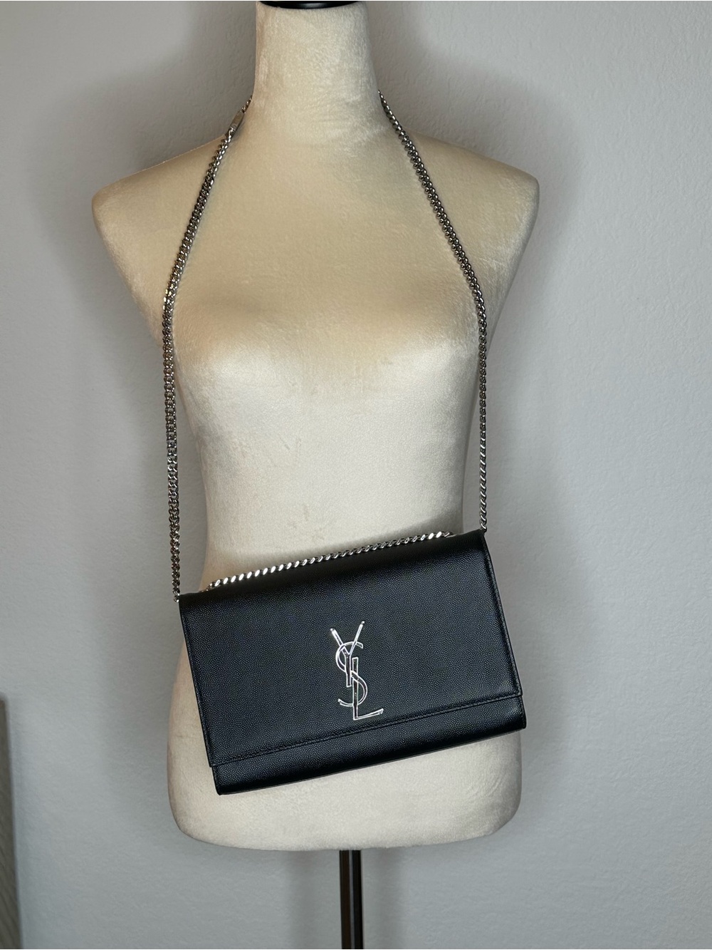 Saint Laurent Kate YSL Crossbody Bag in Grained Leather